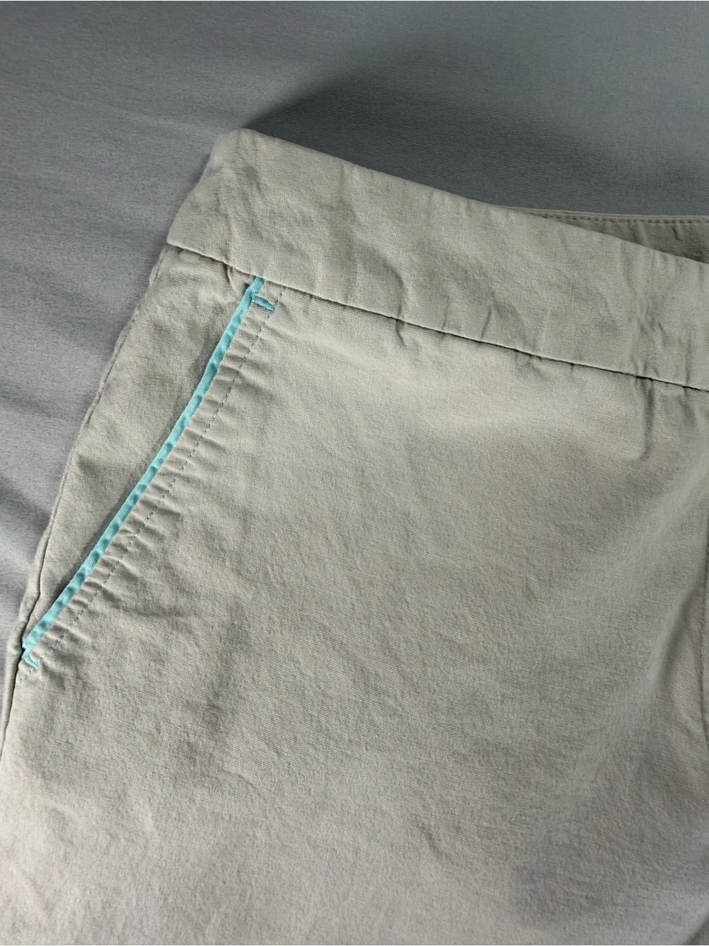 Sigrid Olsen SO Blue Cropped Wide Leg Chino Pants Khaki Women’s Size 10 #975